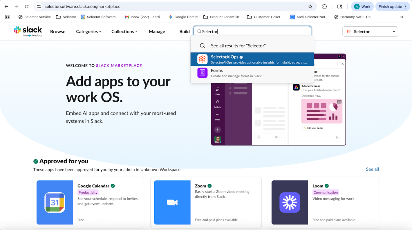 Add Slack to Selector