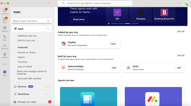 Selector Added to Teams