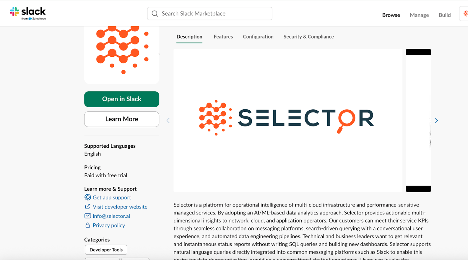 Selector in Slack