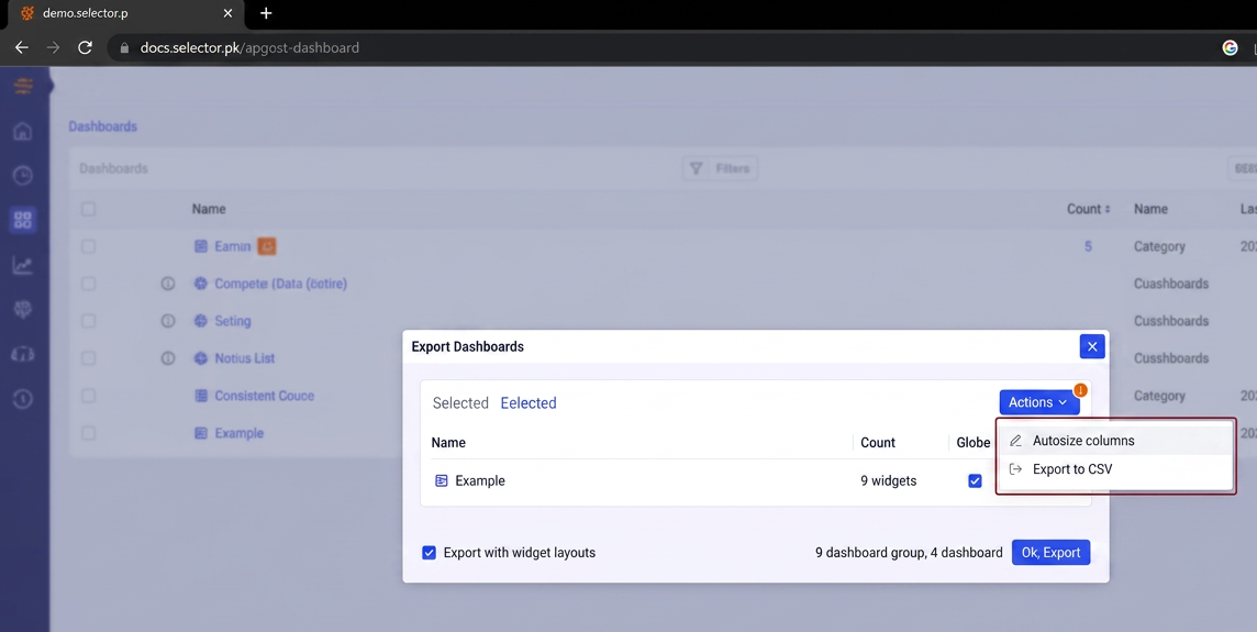Selector Dashboard Export 3