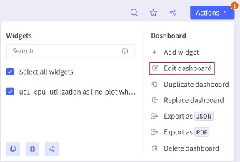 Selector Dashboard Edit