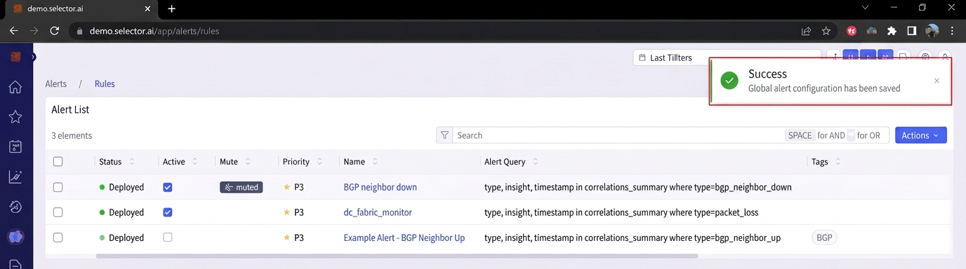 Modifying Global Alert Settings 3
