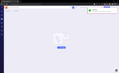 Selector Add New Dashboard Success