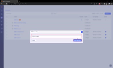 Selector Add New Dashboard Folder Name