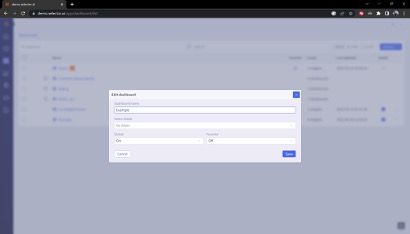 Selector Modify Dashboard Configuation Options