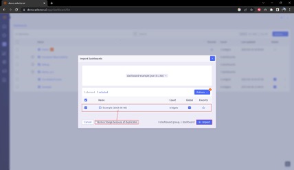 Selector Dashboard Import from JSON 3