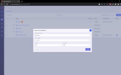 Selector Add New Dashboard Global