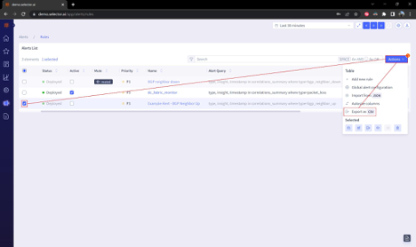 Exporting an Alert Rule 4