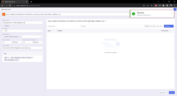 Testing an Alert Ruke 3