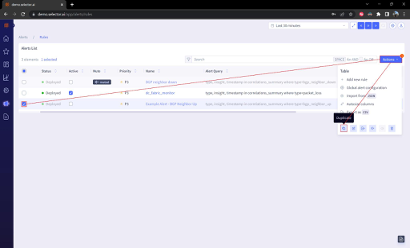 Duplicating an Alert Rule 3