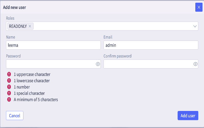 New Password Restrictions