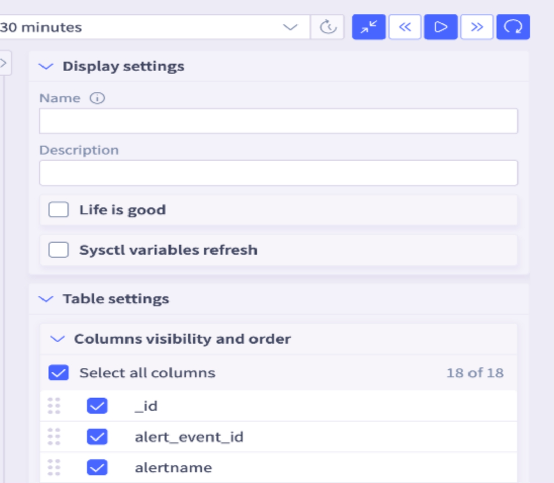 Query Builder Table Enhancements