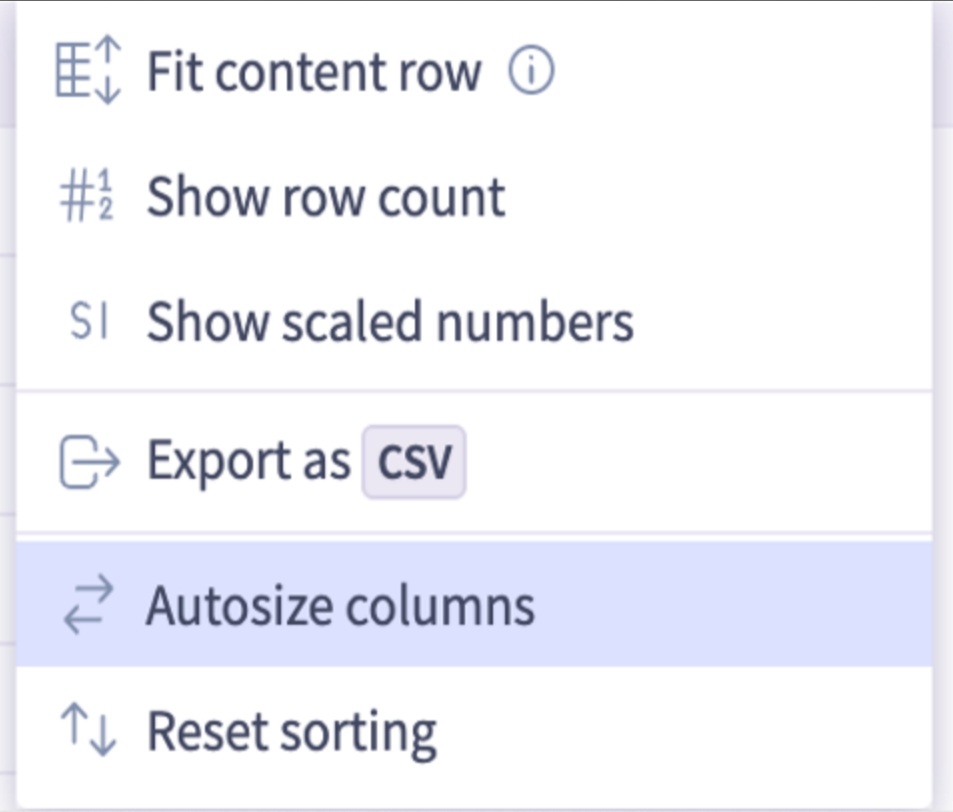 Widget and Table Enhancements 1