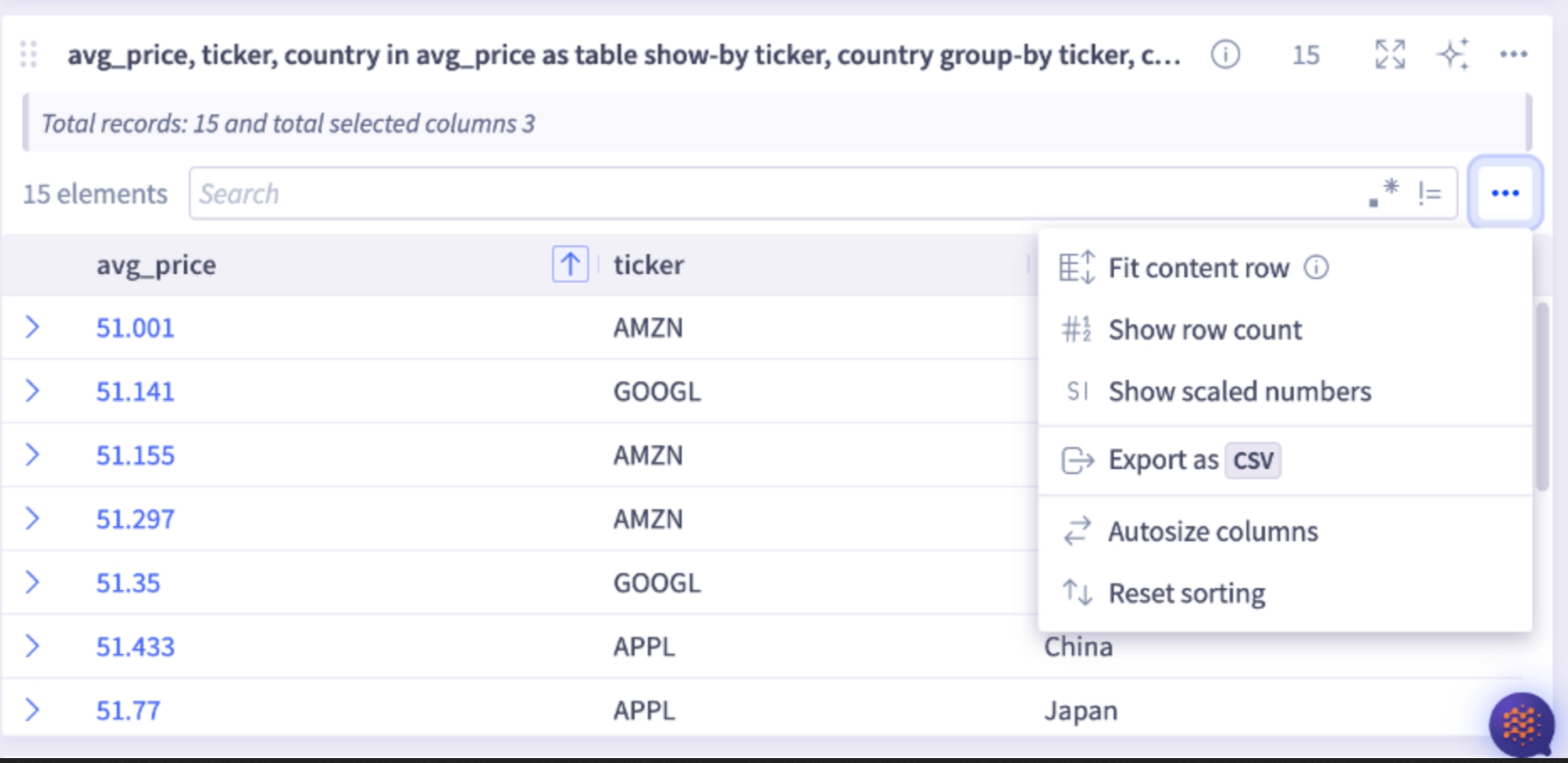 Widget and Table Enhancements 2