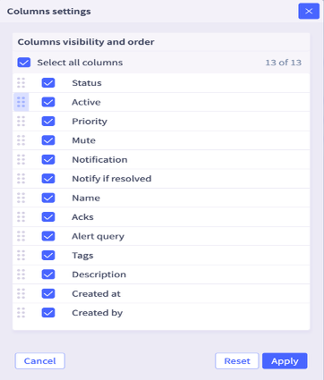Column Settings Image